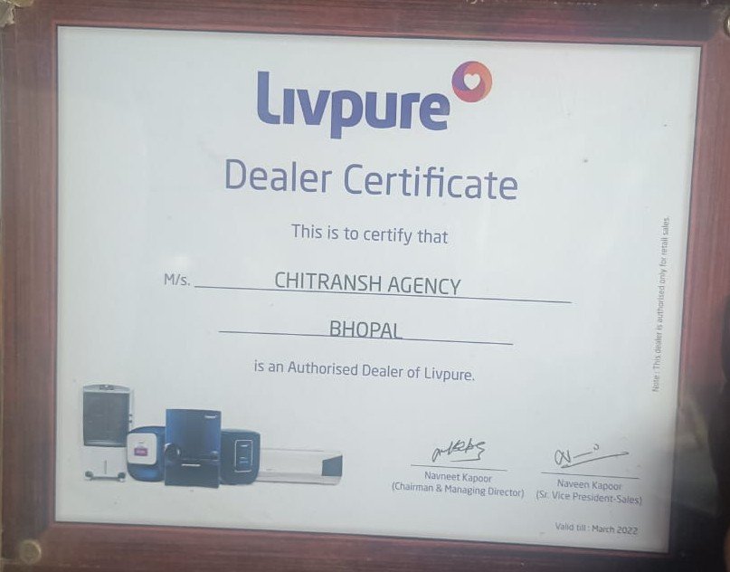 Livpure Certificate
